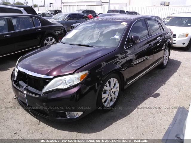 4T1BK3DB3BU392186 - 2011 TOYOTA AVALON LIMITED MAROON photo 2