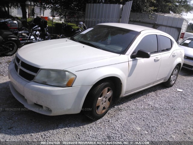 1B3LC46K38N207244 - 2008 DODGE AVENGER SE WHITE photo 2