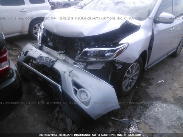 5N1AR2MN3EC671126 - 2014 NISSAN PATHFINDER S/SV/SL/PLATINUM SILVER photo 6