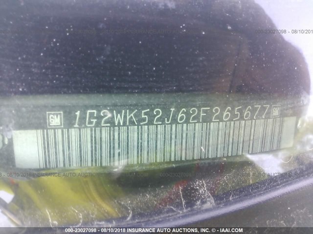 1G2WK52J62F265677 - 2002 PONTIAC GRAND PRIX SE 银色 照片 9