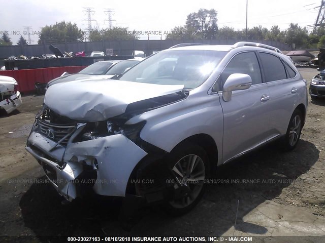 2T2BK1BA0FC256910 - 2015 LEXUS RX 350/BASE/F SPORT SILVER photo 2