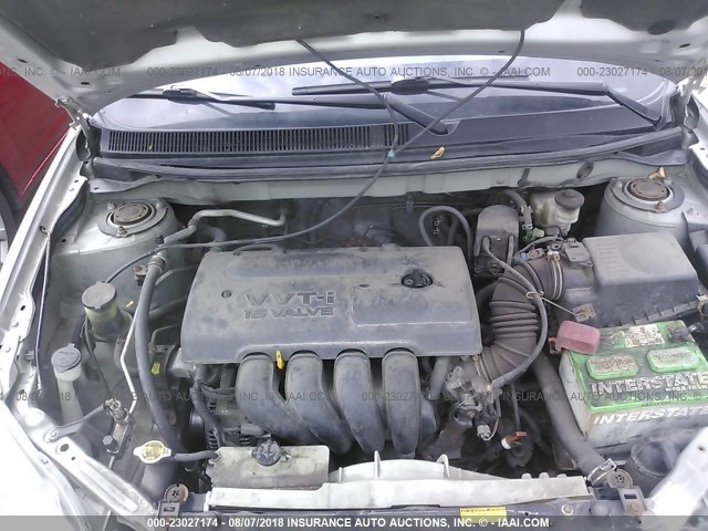 2T1KR32E94C167445 - 2004 TOYOTA COROLLA MATRIX XR SILVER photo 10