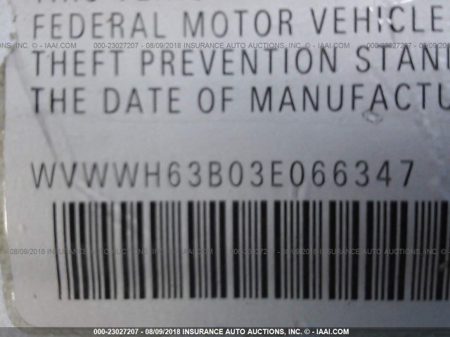 WVWWH63B03E066347 - 2003 VOLKSWAGEN PASSAT GLX ღია ლურჯი ფოტო 9