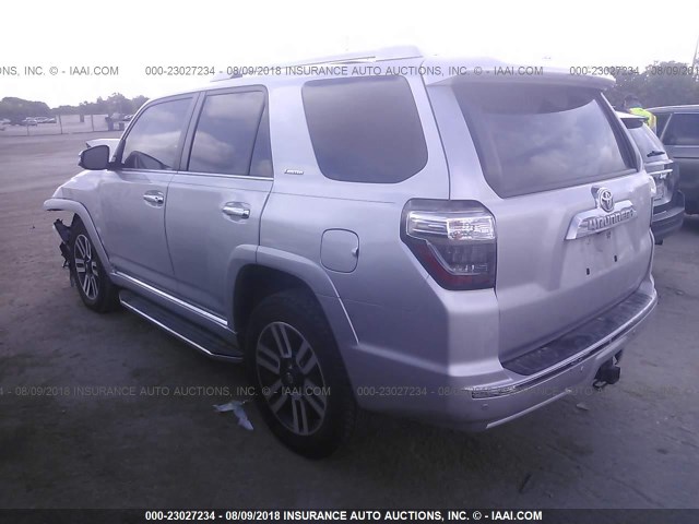 JTEBU5JR8F5222476 - 2015 TOYOTA 4RUNNER SR5/LIMITED/TRAIL/TRD PRO SILVER photo 3