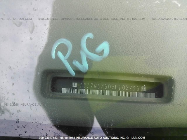 1G1ZG57B09F103753 - 2009 CHEVROLET MALIBU LS შავი ფოტო 9