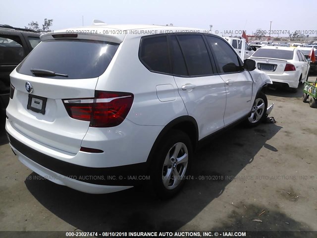 5UXWX5C54CL722390 - 2012 BMW X3 XDRIVE28I WHITE photo 4