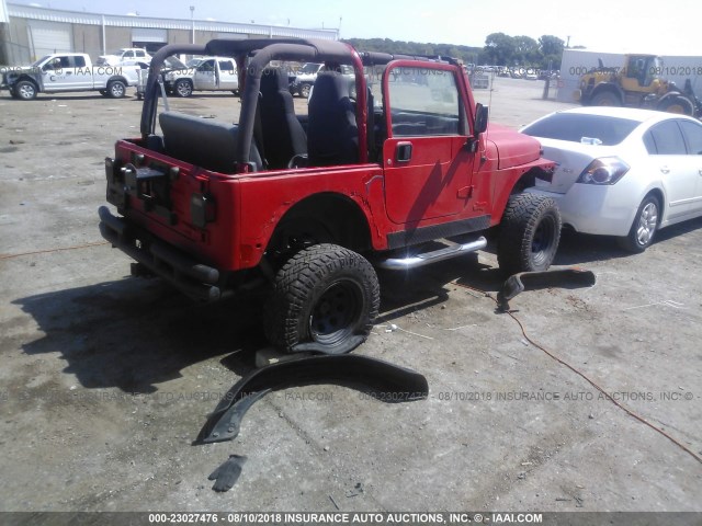 1J4FY29P0VP453445 - 1997 JEEP WRANGLER / TJ SE RED photo 4