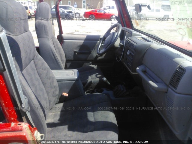 1J4FY29P0VP453445 - 1997 JEEP WRANGLER / TJ SE RED photo 5