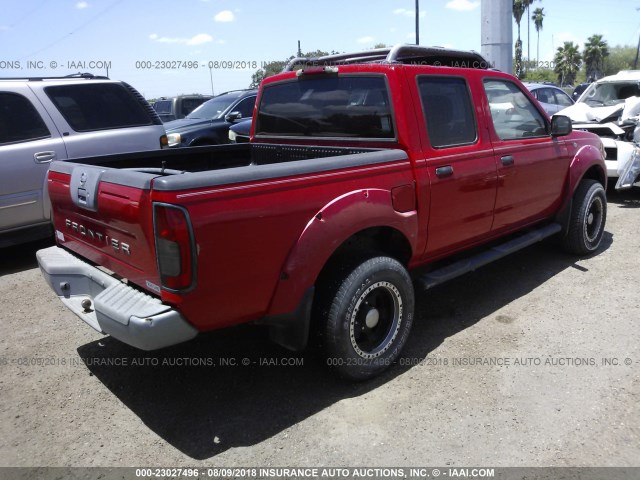 1N6ED27TX4C448043 - 2004 NISSAN FRONTIER CREW CAB XE V6 RED photo 4