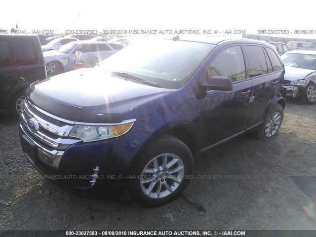 2FMDK3GC2DBB14563 - 2013 FORD EDGE SE BLUE photo 2