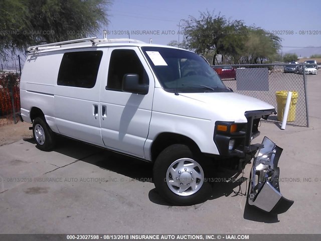 1FTNE14W38DB30600 - 2008 FORD ECONOLINE E150 VAN WHITE photo 1