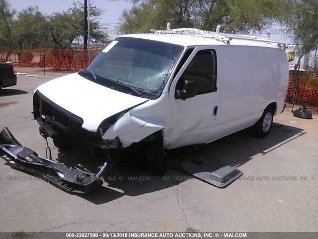 1FTNE14W38DB30600 - 2008 FORD ECONOLINE E150 VAN WHITE photo 2