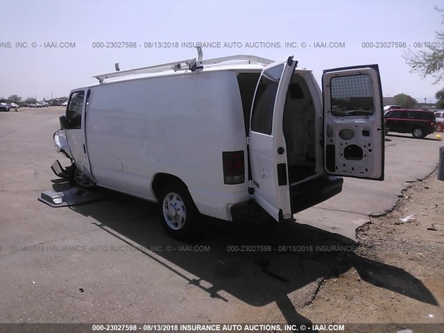 1FTNE14W38DB30600 - 2008 FORD ECONOLINE E150 VAN WHITE photo 3