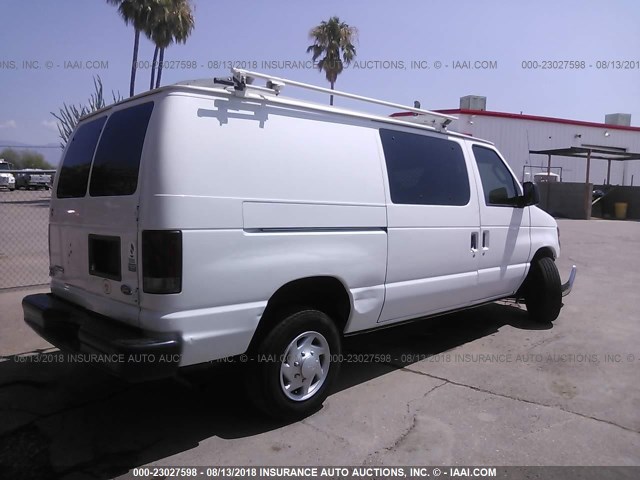 1FTNE14W38DB30600 - 2008 FORD ECONOLINE E150 VAN WHITE photo 4