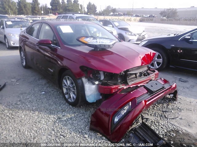 3FA6P0LU3HR416727 - 2017 FORD FUSION SE HYBRID RED photo 1