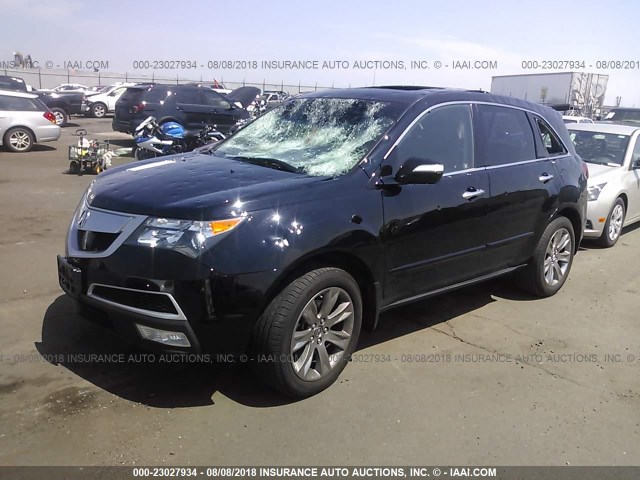 2HNYD2H6XCH543880 - 2012 ACURA MDX ADVANCE BLACK photo 2