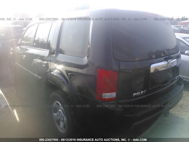 5FNYF4H29AB007398 - 2010 HONDA PILOT LX BLACK photo 3