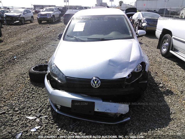 WVWAB7AJ0BW210337 - 2011 VOLKSWAGEN GOLF SILVER photo 6