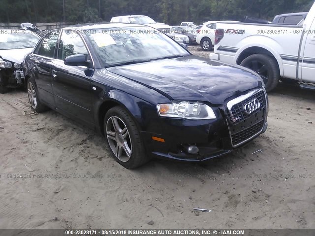 WAUAF78E38A048512 - 2008 AUDI A4 2.0T Navy photo 1