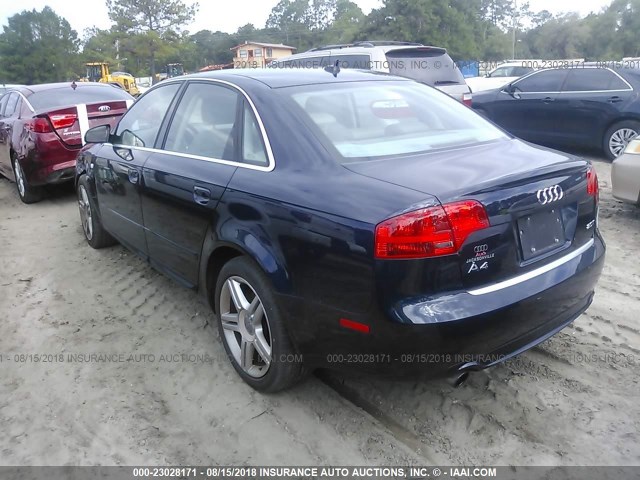 WAUAF78E38A048512 - 2008 AUDI A4 2.0T Navy photo 3