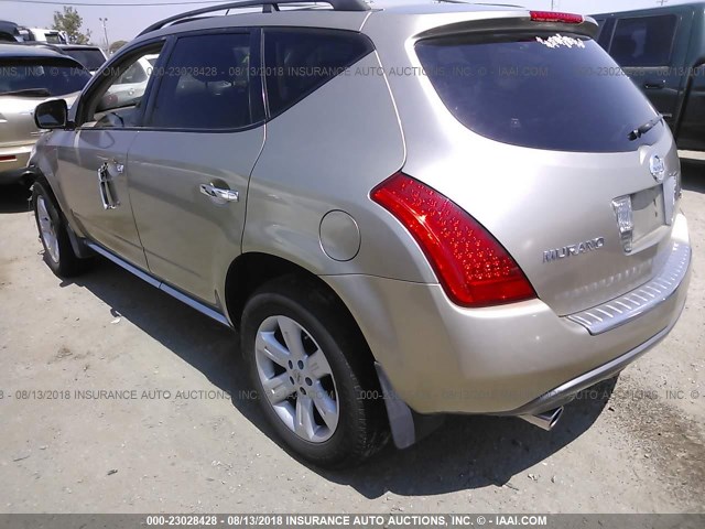 JN8AZ08T87W529491 - 2007 NISSAN MURANO SL/SE/S TAN photo 3