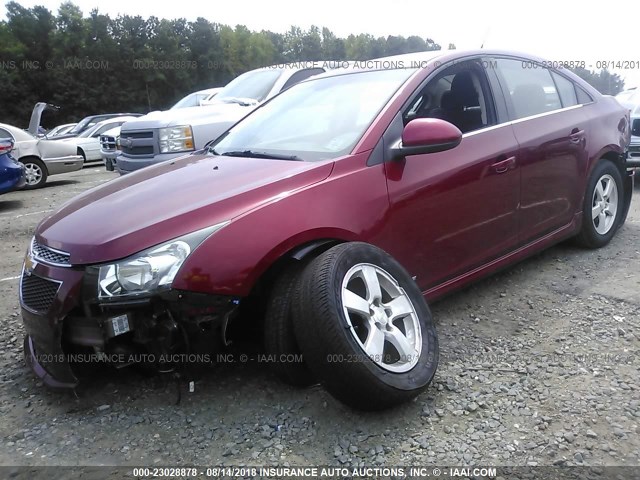 1G1PF5SC1C7248330 - 2012 CHEVROLET CRUZE LT RED photo 2