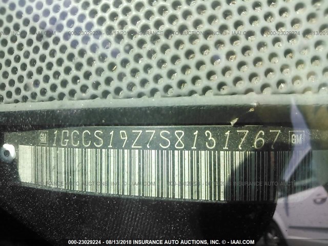 1GCCS19Z7S8131767 - 1995 CHEVROLET S TRUCK S10 BLUE photo 9