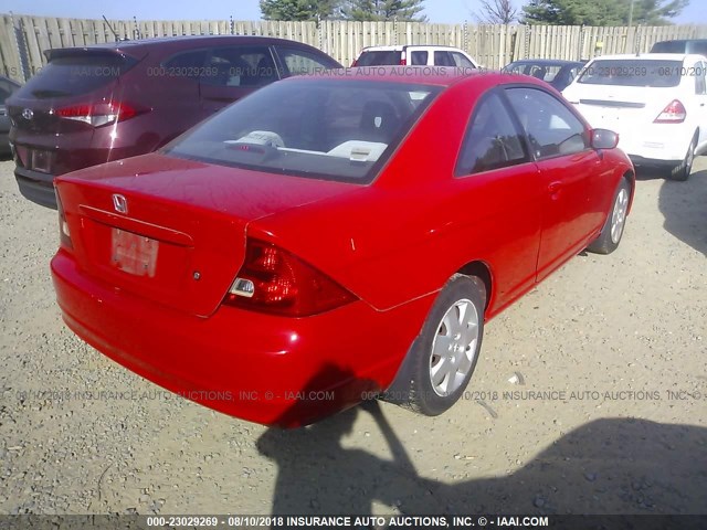 1HGEM21971L114095 - 2001 HONDA CIVIC SI/EX RED photo 4