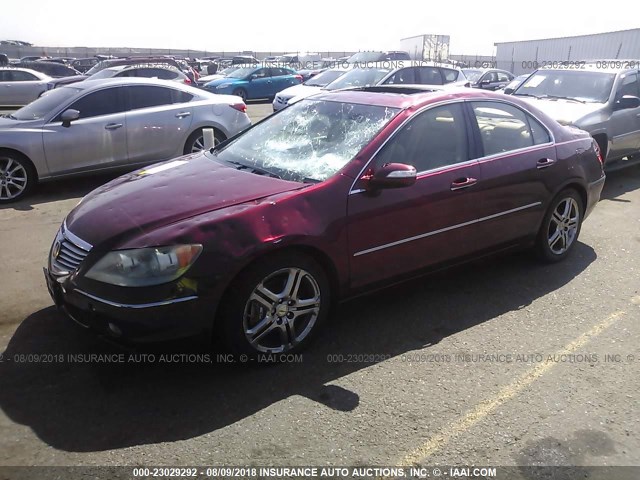 JH4KB16505C012746 - 2005 ACURA RL RED photo 2
