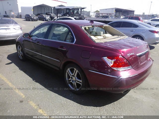 JH4KB16505C012746 - 2005 ACURA RL RED photo 3