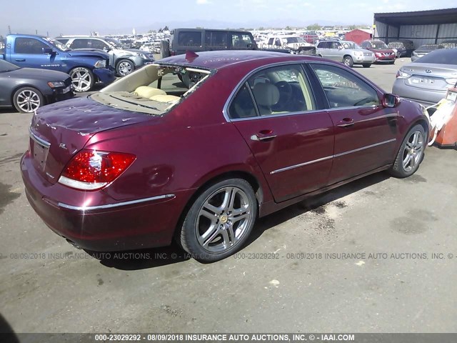 JH4KB16505C012746 - 2005 ACURA RL RED photo 4