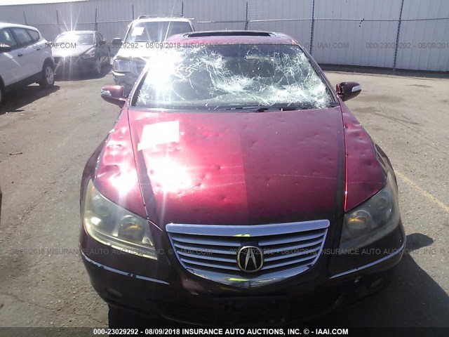 JH4KB16505C012746 - 2005 ACURA RL RED photo 6