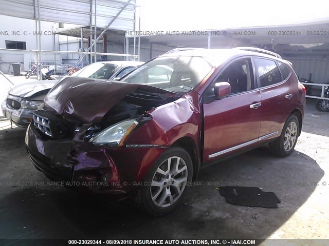 JN8AS5MT5CW259721 - 2012 NISSAN ROGUE S/SV RED photo 2