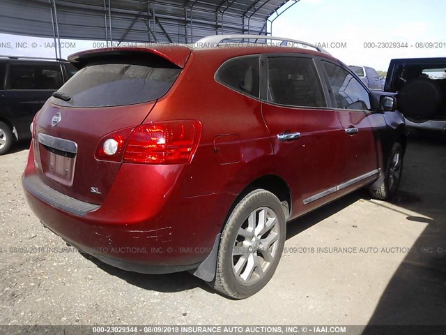 JN8AS5MT5CW259721 - 2012 NISSAN ROGUE S/SV RED photo 4
