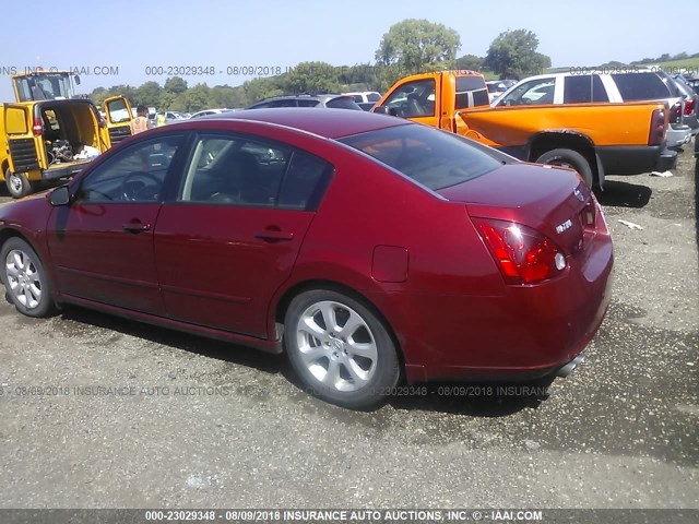 1N4BA41E77C849385 - 2007 NISSAN MAXIMA SE/SL RED photo 3