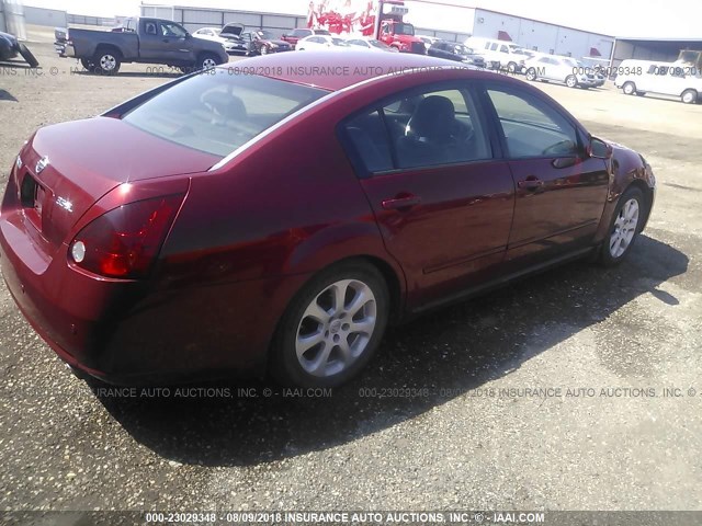 1N4BA41E77C849385 - 2007 NISSAN MAXIMA SE/SL RED photo 4