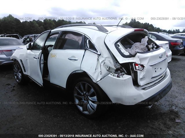 JN8CS1MWXDM173572 - 2013 INFINITI FX37 WHITE photo 3