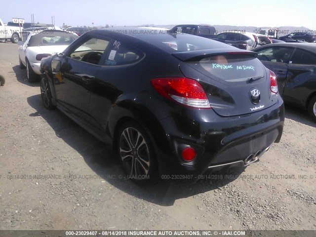 KMHTC6AE8GU295882 - 2016 HYUNDAI VELOSTER TURBO BLACK photo 3