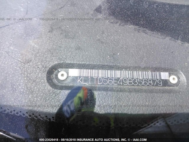 KL1TD56E49B356879 - 2009 CHEVROLET AVEO LS/LT 银色 照片 9