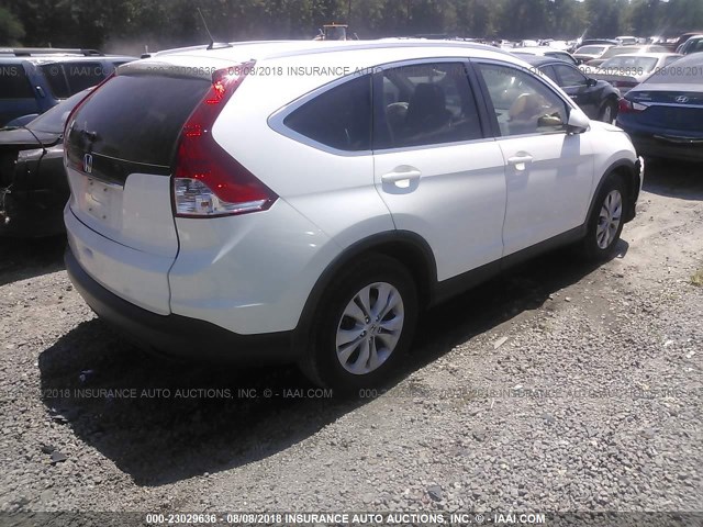 5J6RM3H78CL009461 - 2012 HONDA CR-V EXL WHITE photo 4