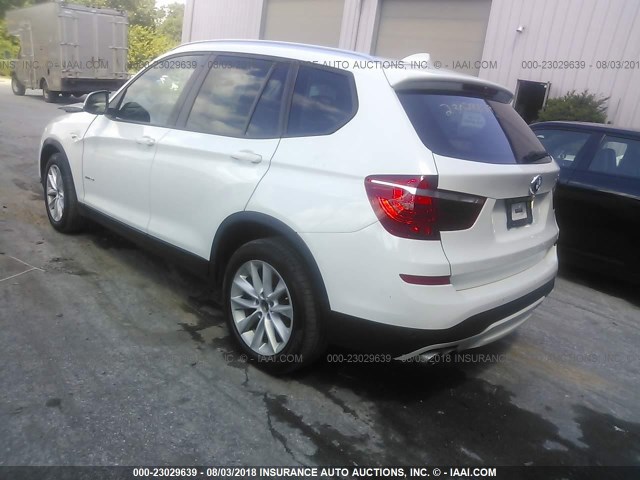 5UXWX9C39H0W69605 - 2017 BMW X3 XDRIVE28I WHITE photo 3