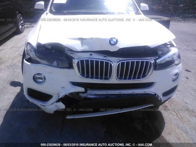 5UXWX9C39H0W69605 - 2017 BMW X3 XDRIVE28I WHITE photo 6