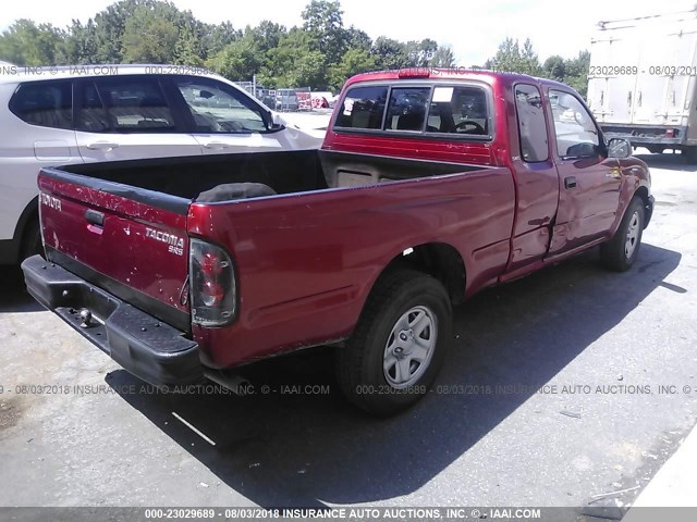 5TEVL52NX1Z802642 - 2001 TOYOTA TACOMA XTRACAB RED photo 4