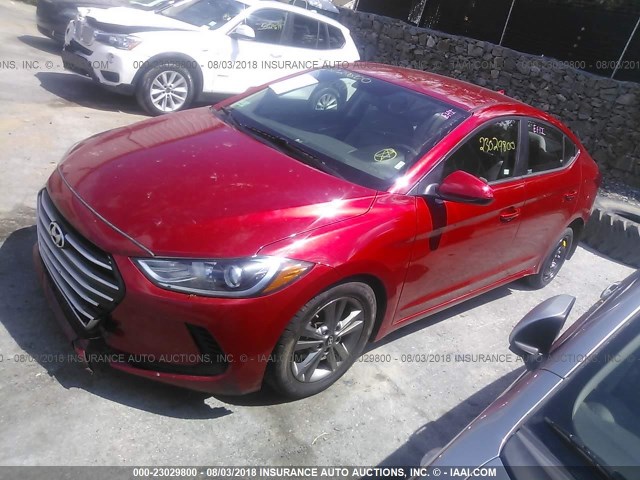 5NPD84LF1JH222195 - 2018 HYUNDAI ELANTRA SEL/VALUE/LIMITED RED photo 2