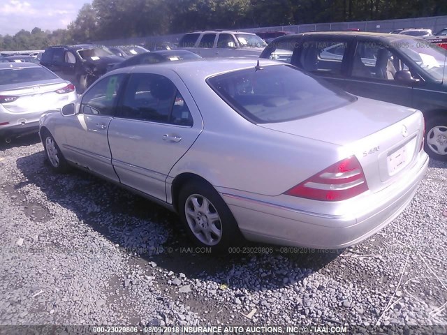 WDBNG70J22A290482 - 2002 MERCEDES-BENZ S 430 SILVER photo 3
