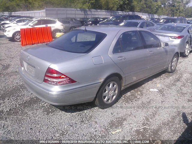 WDBNG70J22A290482 - 2002 MERCEDES-BENZ S 430 SILVER photo 4