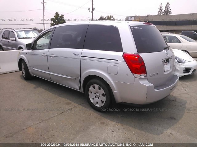 5N1BV28U34N326697 - 2004 NISSAN QUEST S/SE/SL SILVER photo 3