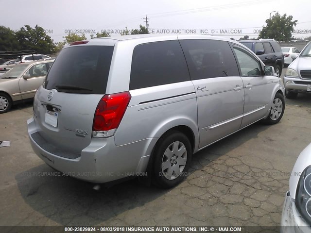 5N1BV28U34N326697 - 2004 NISSAN QUEST S/SE/SL SILVER photo 4