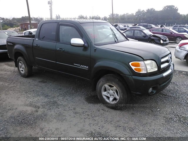 5TBDT44184S434536 - 2004 TOYOTA TUNDRA DOUBLE CAB SR5 GREEN photo 1