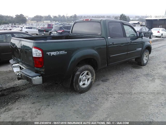 5TBDT44184S434536 - 2004 TOYOTA TUNDRA DOUBLE CAB SR5 GREEN photo 4